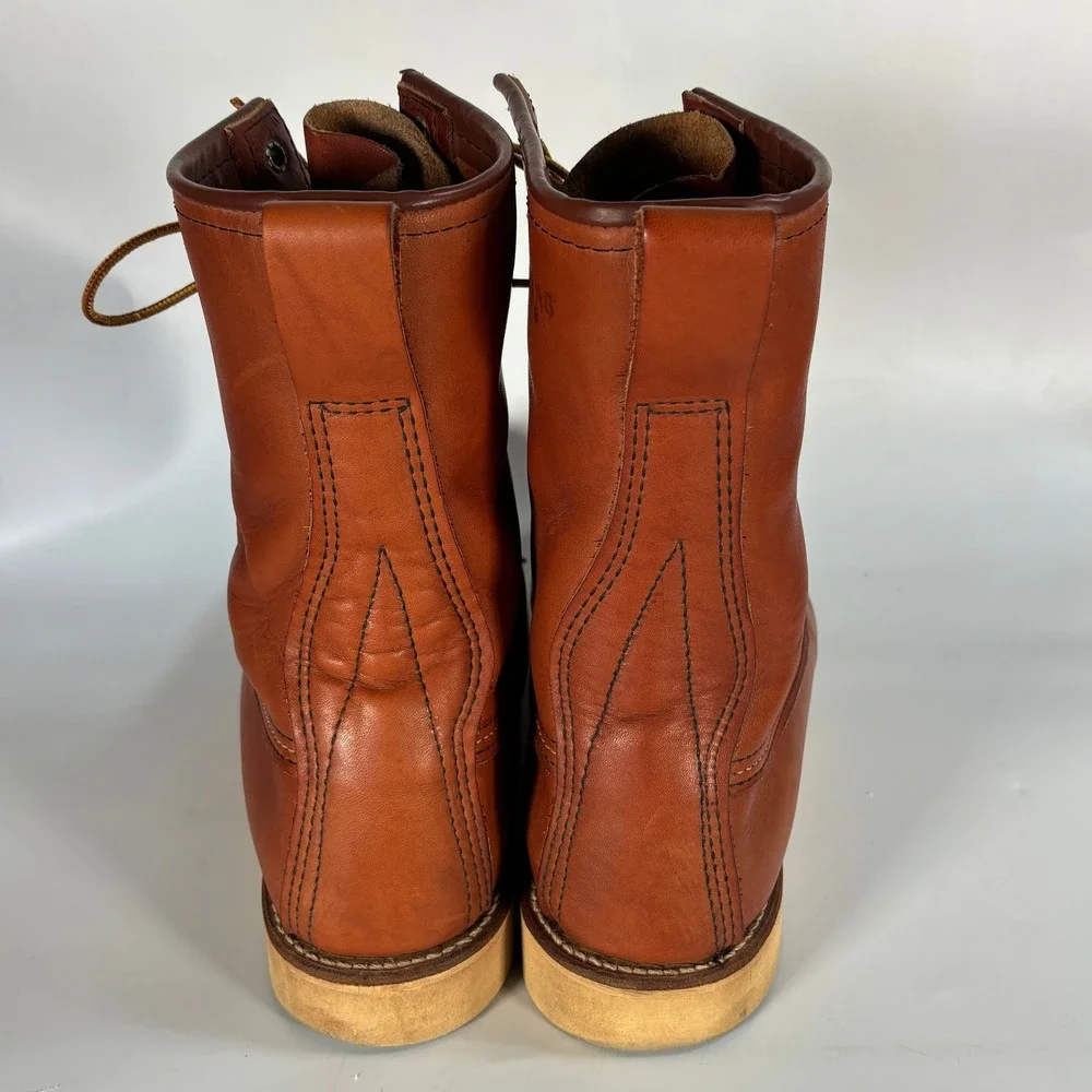 Red Wing Irish Setter 877 Men's 9D Leather Moc Toe 8 Inch Boots Brown USA Made